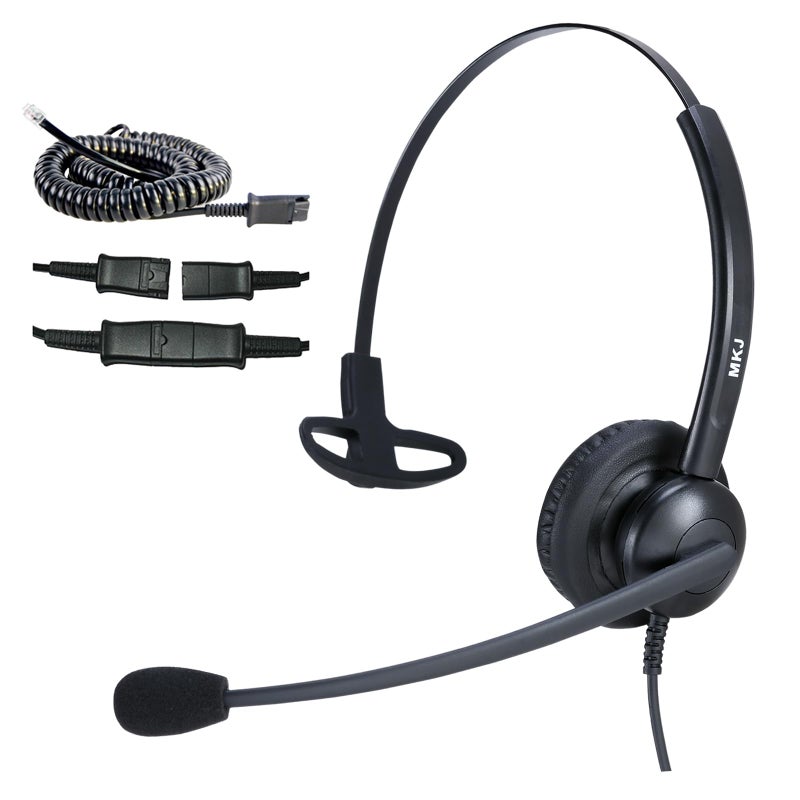 MKJ Telephone Headset for Cisco Phones, Wired Headphones with Microphone Noise Cancelling, Corded RJ9 Office Headset for Cisco CP-7821 7861 7942G 7960G 7975G CP-7841 8811 8841 8851 8861 8865 9951 - Image 1